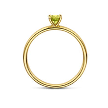 Afbeelding in Gallery-weergave laden, echt gouden ring met groene peridot | 14 krt geel goud

