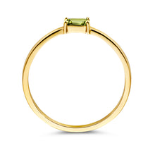 Afbeelding in Gallery-weergave laden, echt geel gouden ring met groene peridot | 14 krt geel goud
