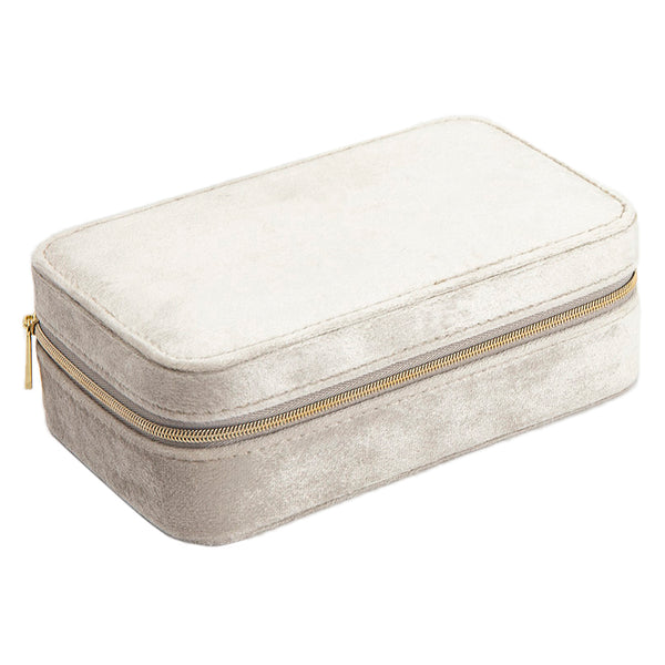 medium beige velvet sieradenbox