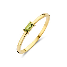 Afbeelding in Gallery-weergave laden, echt geel gouden ring met groene peridot | 14 krt geel goud
