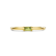 Afbeelding in Gallery-weergave laden, echt geel gouden ring met groene peridot | 14 krt geel goud
