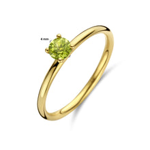 Afbeelding in Gallery-weergave laden, echt gouden ring met groene peridot | 14 krt geel goud
