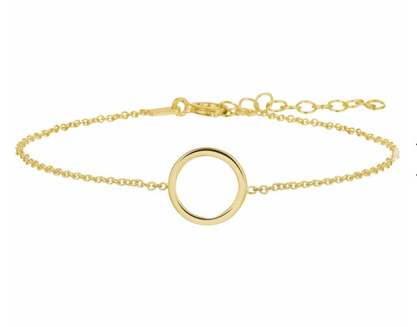 Verguld gouden cirkel | echt zilver armbandje