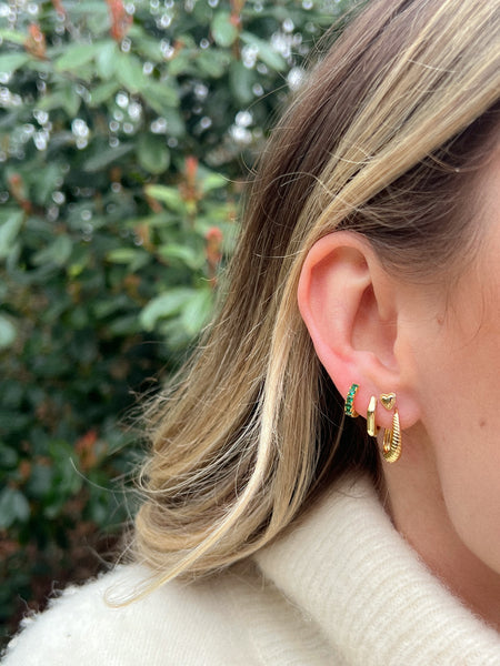 pre order’ goudkleurige gladde hoekige oorringen | echt zilver