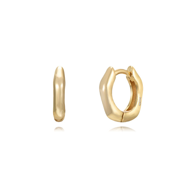 pre order’ goudkleurige gladde hoekige oorringen | echt zilver