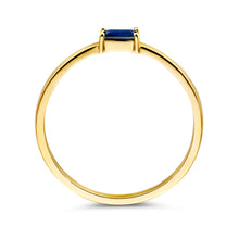 Afbeelding in Gallery-weergave laden, echt geel gouden ring met blauwe saffier | 14 krt geel goud
