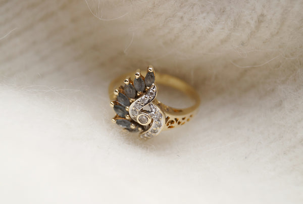Vintage ring 14 karaat geel goud | fantasie ring